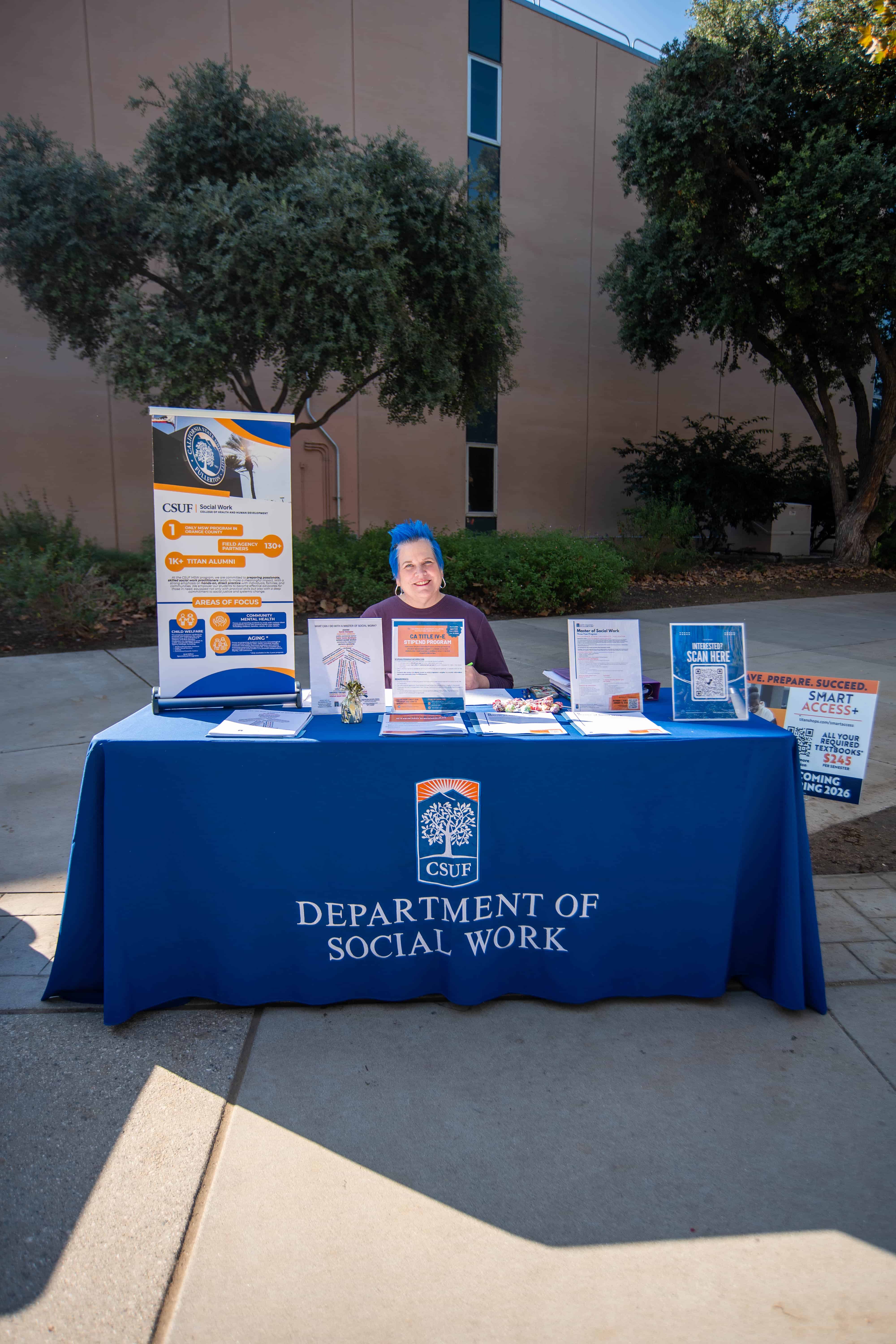 MSW Student at info booth - 2