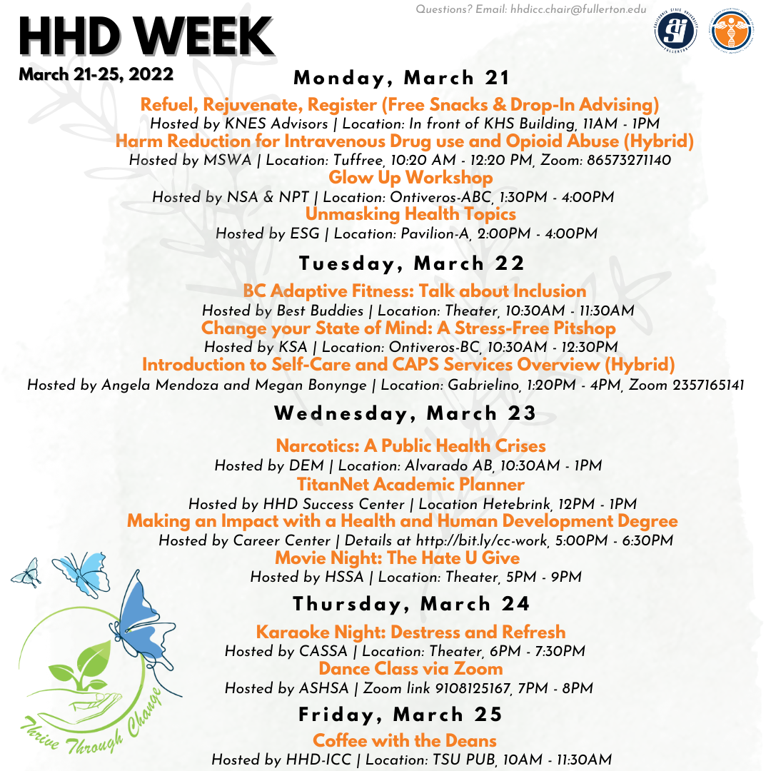 HHD Week 2022 Schedule
